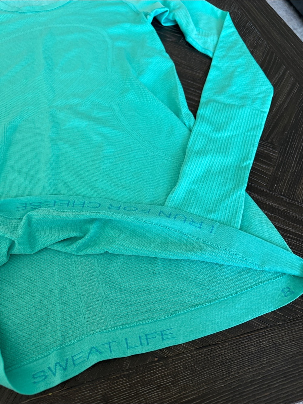 Lululemon Swiftly Tech Long Sleeve Shirt Size 8 Turquoise Teal - Picture 5 of 7
